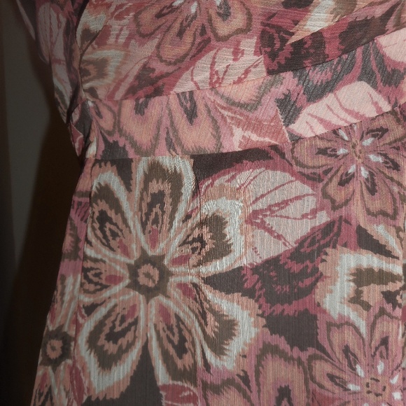 LOFT Floral Chiffon Babydoll Tank TOP 6P - Picture 4 of 4